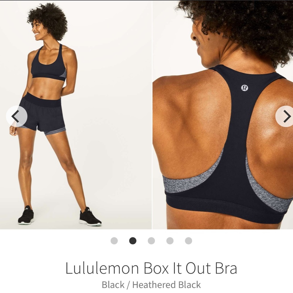 Lululemon Box It Out Bra Black / Heathered Black 2017 Luxtreme 4